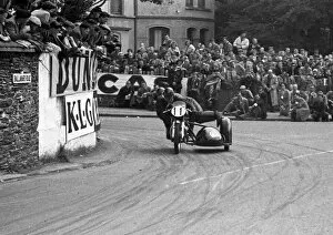 Images Dated 10th February 2018: Ted Davis & E G Allen (Matchless) 1954 Sidecar TT