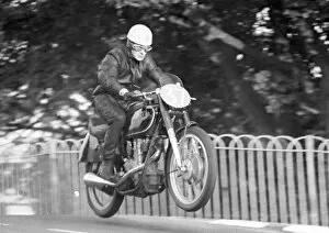 Images Dated 28th June 2020: Ted Frend (AJS) 1950 Senior TT