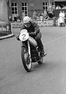 Images Dated 6th July 2019: Ted Frend (AJS) 1950 Senior Ulster Grand Prix