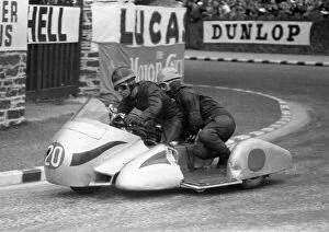 Images Dated 30th October 2015: Ted Young (ETY Triumph): 1957 Sidecar TT
