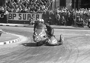 Terry Folwell & P M Knocker (Matchless) 1958 Sidecar TT