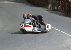 Images Dated 29th August 2020: Terry Vinicombe & John Flaxman (Kirby BSA) 1967 Sidecar TT