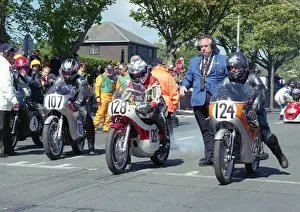 Thomas Craig (Honda) Roger Cope (Yamaha) and Sam Dempster (Yamaha) 2002 TT Parade Lap