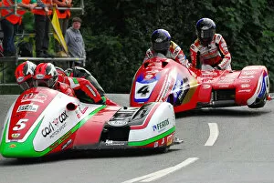 Images Dated 2nd June 2018: Tim Reeves & Mark Wilkes (Honda) and Alan Founds & Jake Lowther (Yamaha) 2018 Sidecar TT