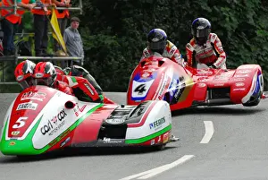 Alan Founds Prints: Tim Reeves & Mark Wilkes (Honda) and Alan Founds & Jake Lowther (Yamaha) 2018 Sidecar TT