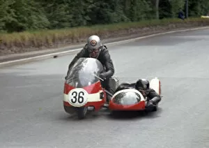 Images Dated 24th August 2020: Tony Baitup & A B Diggle (Triumph) 1965 Sidecar TT