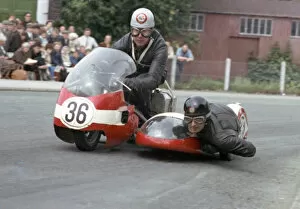 Images Dated 23rd August 2020: Tony Baitup & A B Diggle (Triumph) 1965 Sidecar TT