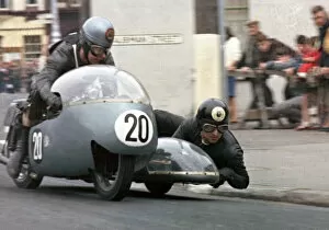 Images Dated 24th August 2020: Tony Baitup & A B Diggle (Triumph) 1966 Sidecar TT