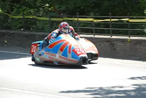 Tony Baker Prints: Tony Baker & Fiona Baker-Millingan (Baker Suzuki) 2008 Sidecar TT