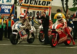 Images Dated 2nd March 2018: Trevor Nation (Suzuki) and Barry Woodland (Bimota Yamaha) 1988 Formula One TT