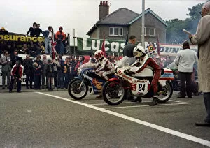 Images Dated 19th June 2019: Vaughan Coburn (Yamaha) & Steve Moynihan (Yamaha) 1979 Classic TT