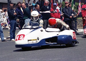 Images Dated 11th January 2018: Vince Winstanley & Eric Amman (Honda) 1990 Sidecar TT