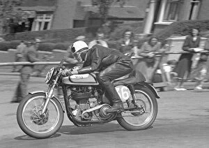Images Dated 2nd August 2011: W J Sparky Campbell on Bray Hill: 1953 Junior TT
