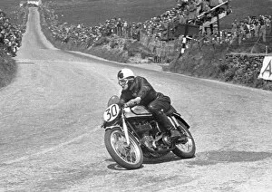 Images Dated 25th February 2022: W J Sparky Campbell (Norton) 1953 Junior TT