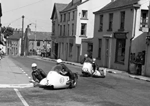Walter Schneider & Hans Strauss and Pip Harris & Ray Campbell (BMW) 1959 Sidecar TT