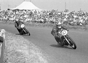 1955 Senior Ulster Grand Prix Collection: Wilf Herron (Norton) & Percy Tait (Norton) 1955 Senior Ulster Grand Prix