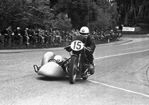Images Dated 2nd August 2016: Willi Faust & Karl Remmert (BMW) 1955 Sidecar TT