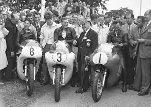 Mike Hailwood Gallery: Winners enclosure; 1961 Senior TT